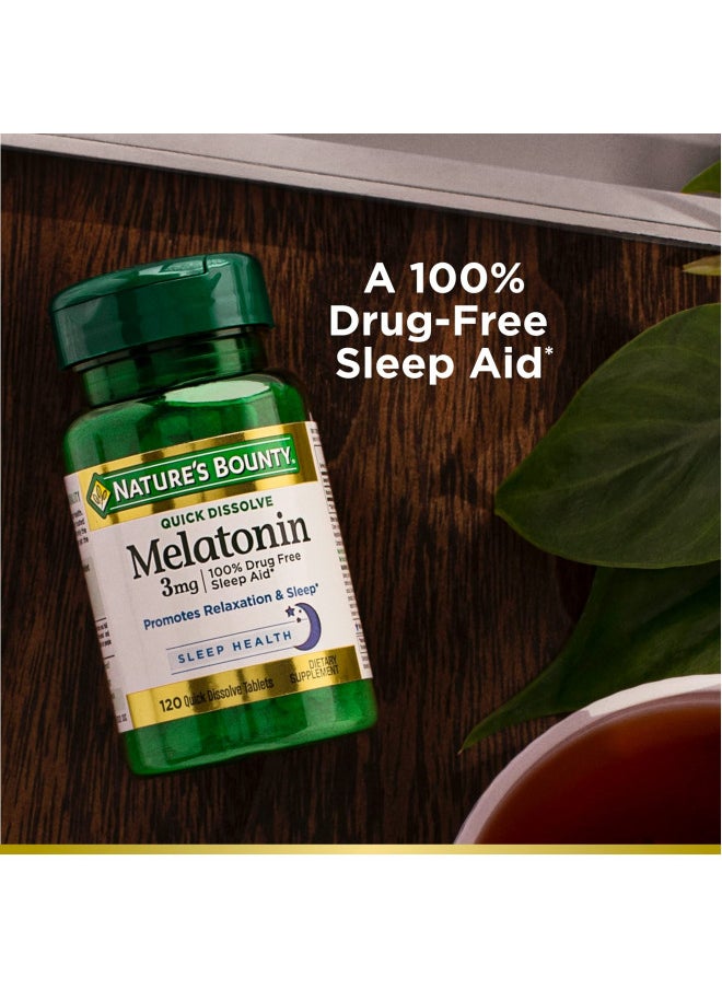 NATURE'S BOUNTY - Natures Bounty Melatonin 3Mg 100% Drug Free Sleep Aids For Adults Supports Relaxation And Sleep 240 C - Image 1