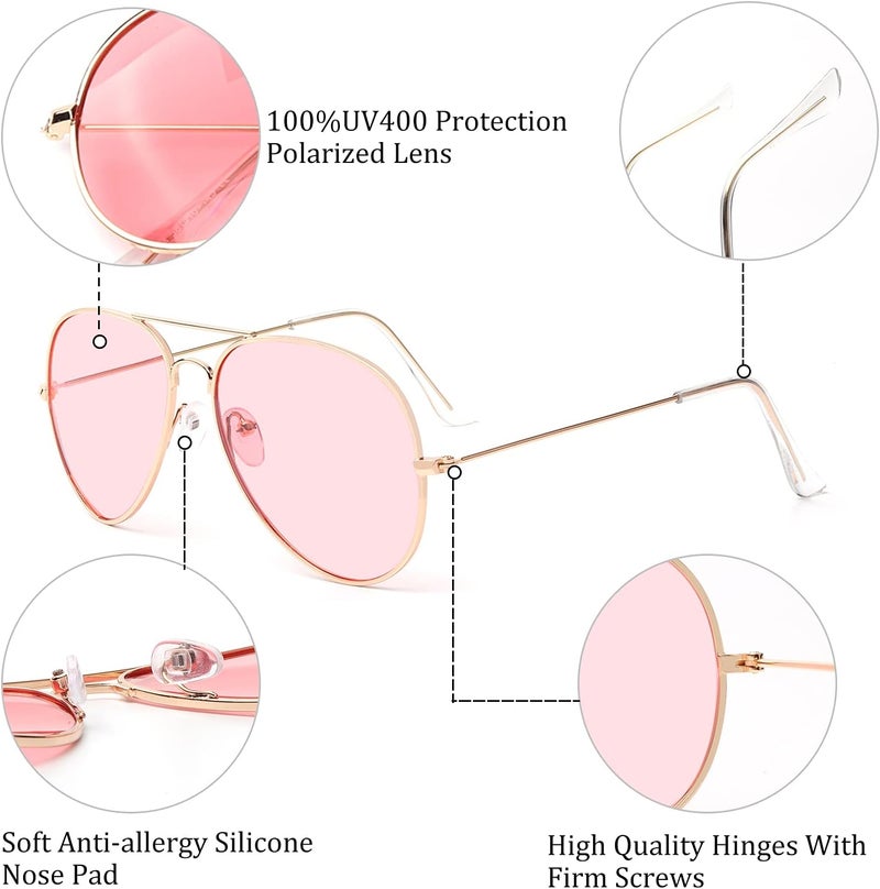 Outray Aviator Sunglasses for Men Women Night Vision Polarized Metal Frame Sunglasses for Driving-UV 400 Protection - Image 3