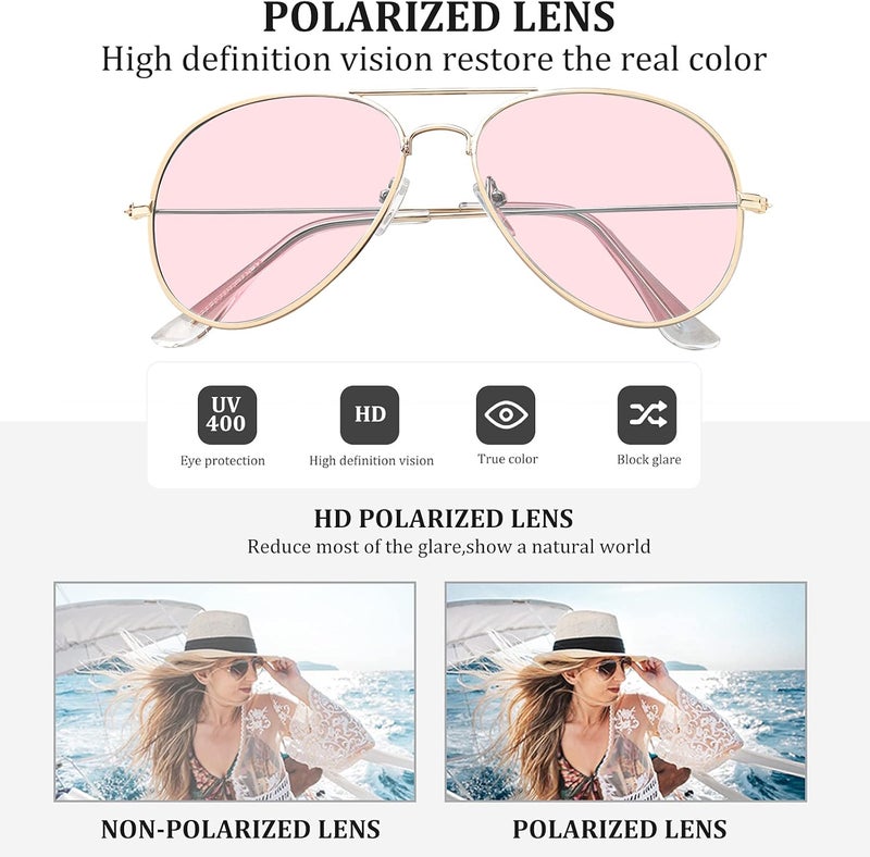 Outray Aviator Sunglasses for Men Women Night Vision Polarized Metal Frame Sunglasses for Driving-UV 400 Protection - Image 4