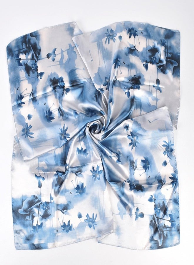 QBSM 35'' Satin Large Square Head Scarf Silk Feeling Neck Scarves Hair Sleeping Wrap Lightweight Headscarf for Women - Image 2