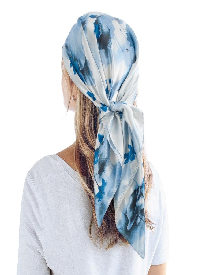 QBSM 35'' Satin Large Square Head Scarf Silk Feeling Neck Scarves Hair Sleeping Wrap Lightweight Headscarf for Women - Image 1