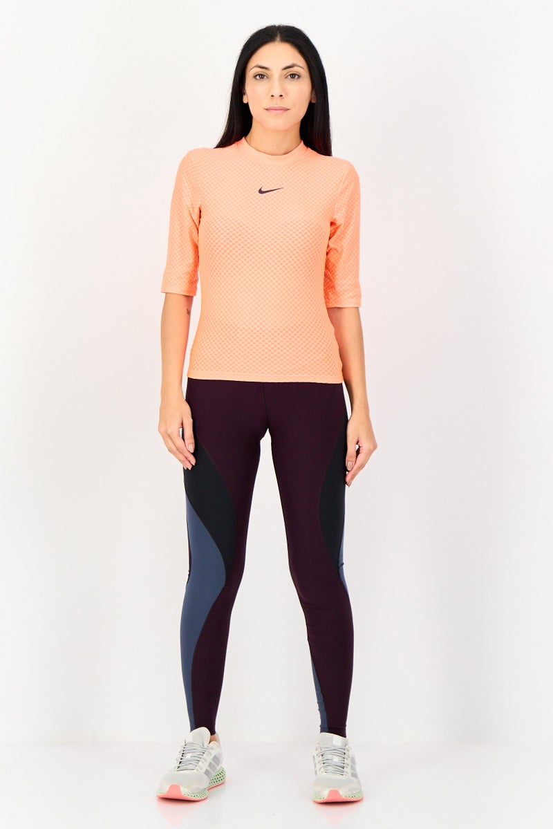 Nike Women Tight Fit 3/4 Sleeve Training Top, Orange - Image 2