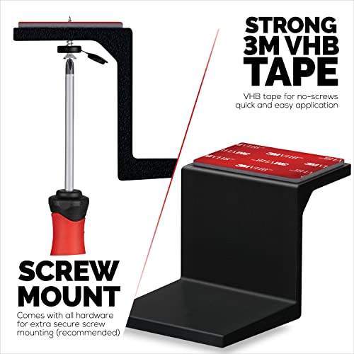 Brainwavz Adhesive Under Desk Laptop Holder Mount, Upto 1.9” / 48mm Thick, for Laptops MacBook Routers Surface iPads Tablets & More, Screw-in & Stick-On - Image 3