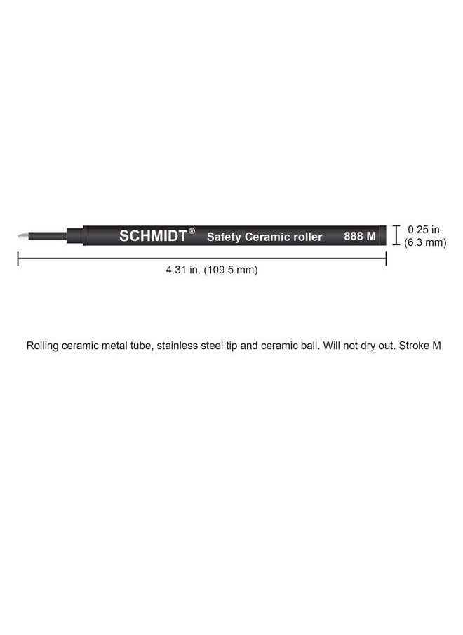 Schmidt - 888 Ceramic Rollerball Plastic Tube Refill Medium Point 0.7Mm Blue 2 Pack Blister (Sc58112) - Image 1