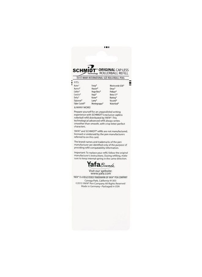 Schmidt - 888 Ceramic Rollerball Plastic Tube Refill Medium Point 0.7Mm Blue 2 Pack Blister (Sc58112) - Image 1