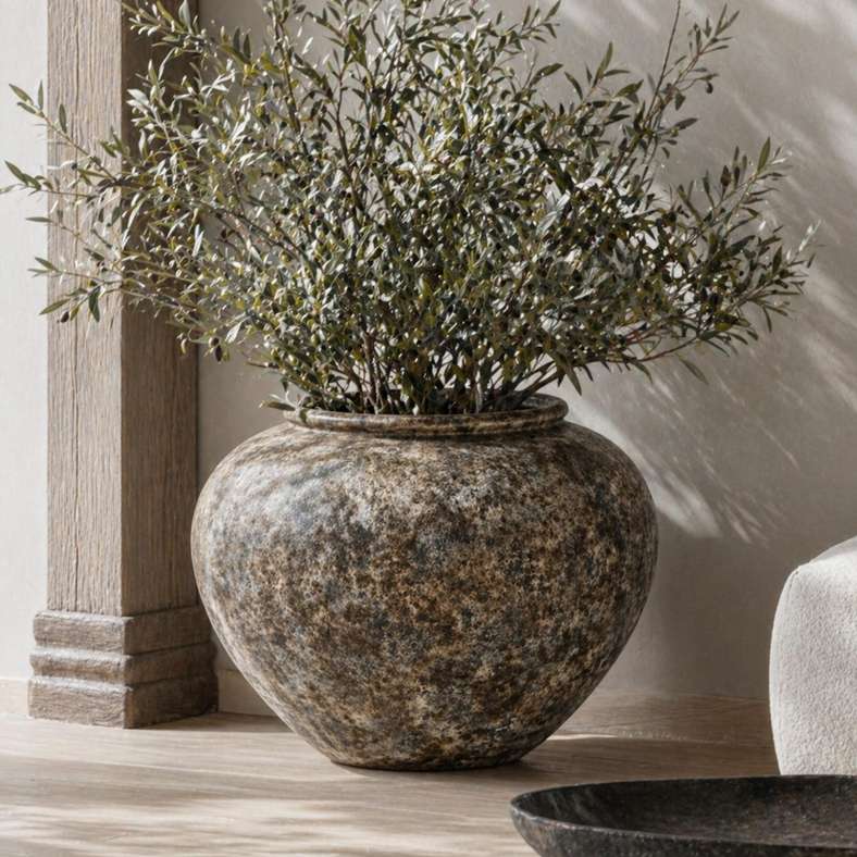 Pan Home Beverly Cement Patina Mataka Vase 52x38cm - Brown - 112AIC9905080 - Image 1