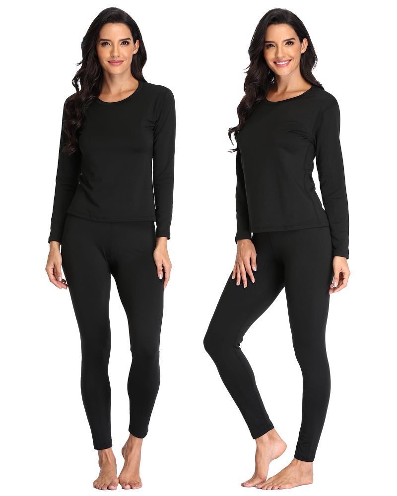 TEEPIRE 2Pack Women 's Thermal Underwear Set with Lightweight Ultra Soft Fleece Lined,Long John Set, Skiing Base Layer - Image 1