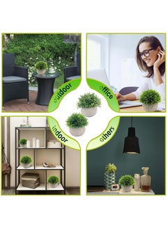YIM-VIBEHAUS Mini Artificial Plants, 2 Pcs Fake Plants for Bathroom/Home Office Decor, Small Artificial Faux Greenery for House Decorations  - Image 2