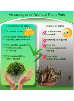 YIM-VIBEHAUS Mini Artificial Plants, 2 Pcs Fake Plants for Bathroom/Home Office Decor, Small Artificial Faux Greenery for House Decorations  - Image 4
