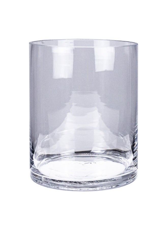 Gulf Flowers Clear Glass Cylinder Vase – D12cm x H15cm Elegant Transparent Flower Vase for Home, Office & Event Décor – Ideal for Floral Arrangements, Weddings & Centerpieces 