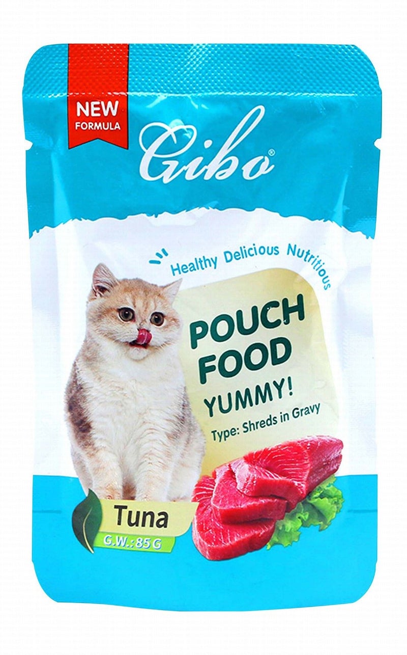 Gibo Wet Cat Food with Tuna in Gravy, 85 g