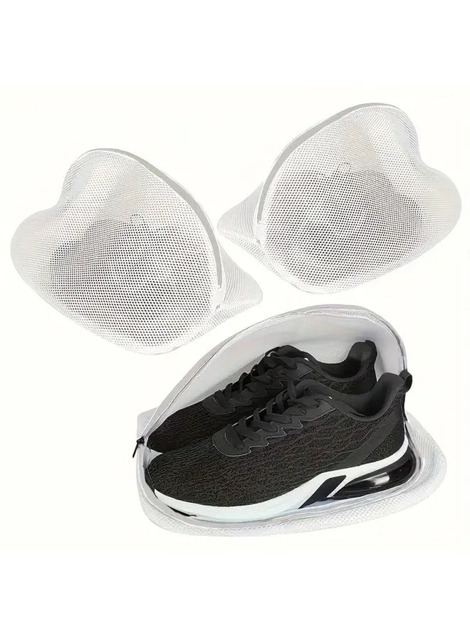 2 Pack Mesh Shoe Laundry Bags With Zip For Sneakers Bras Socks Travel Organizer - Image 1