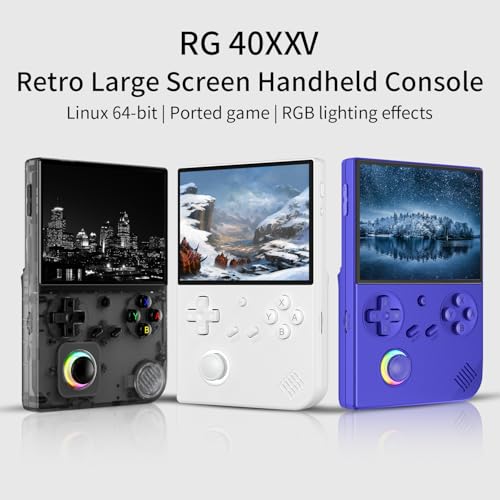 GiipGoop RG40XX V Handheld Game Consoles RG40XXV Retro Game Console Builtin 64G TF Card RG 40XXV Portable Gaming Console Linux 64bit System Supports WiFi Bluetooth HDMI and TV Output Black Blue - Image 5