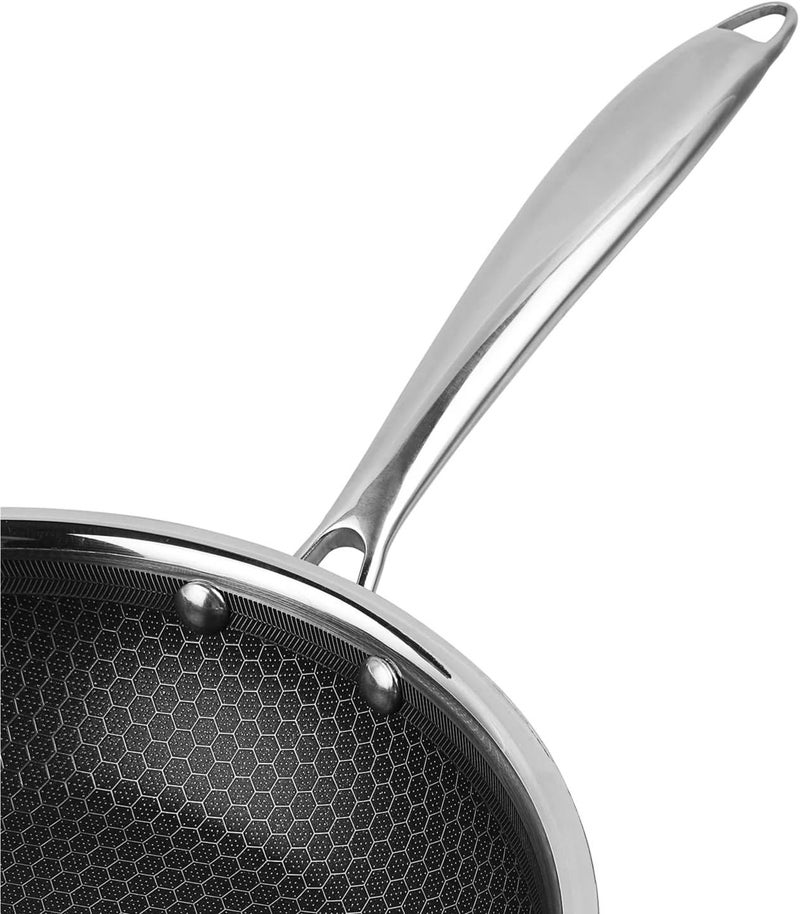 Tabakh VINOD PLATINUM PRO HONEYCOMB FRYPAN – 20 CM, TRIPLY STAINLESS STEEL, NON-STICK HONEYCOMB SURFACE, INDUCTION COMPATIBLE, DURABLE & EASY TO CLEAN, TP/NTNSFP-20 - Image 2