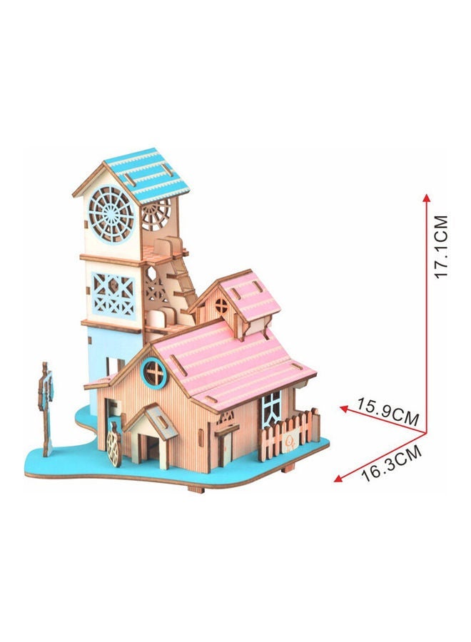 نيبمينينت DIY 3D Wooden Riverside Villa Puzzle 16.3x15.9x17.1cm - Image 2