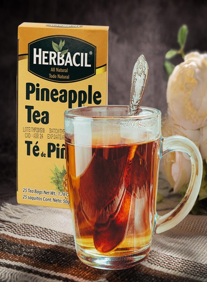 Herbacil Pineapple Tea, Herbal Tea with Dehydrated Pineapple Fruit, Caffeine - Free, 2-Pack of 25 bags per box (50 Tea Bags) - Image 3