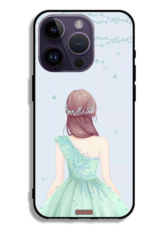 Tolwak Apple iPhone 14 Pro Protective Case Cute Girl In Floral Dress - Image 2
