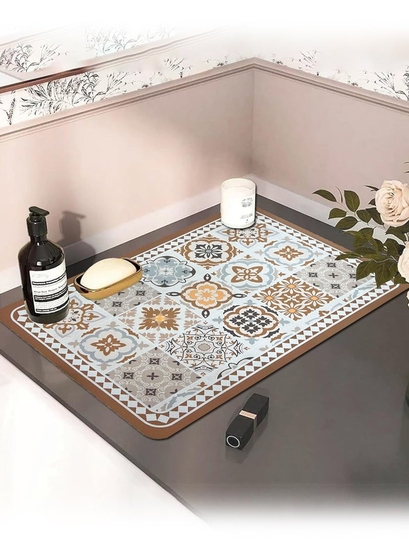 Dish Drying Mats for Kitchen Counter, Large Rubber Dish Mat 23.6×15.7 Inch, Water Absorbent Spill Pad for Coffee Maker, Bar Mat, Pot Mat, Countertop Protector, Non-Slip Waterproof Kitchen Drying Pad for Table Sink Area - Image 4