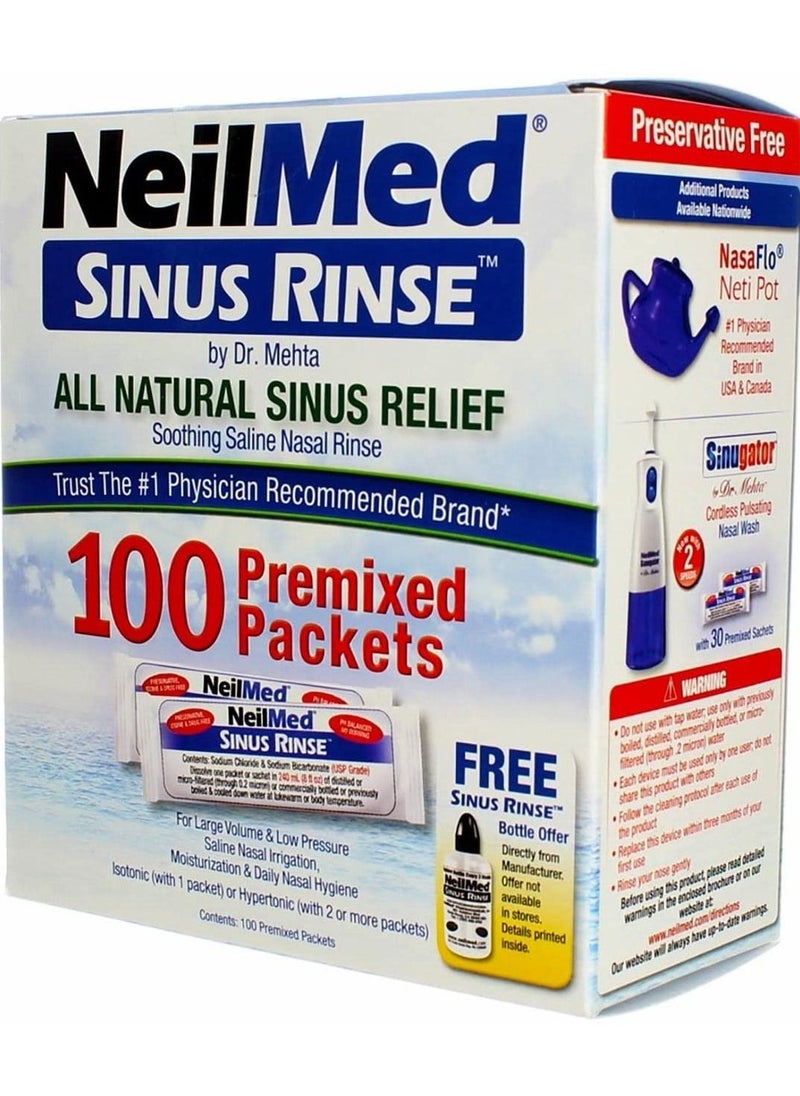 Sinus Rinse Premixed Packets Dr. Mehta 100 Packs - pzsku/ZA869C3127E39B86AC217Z/45/_/1643724451/2b369484-f12f-4eaf-8bab-fda977cd36ba