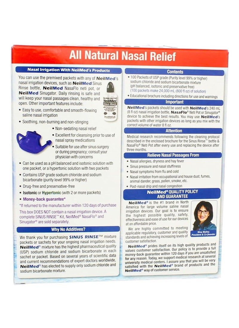 NeilMed Sinus Rinse Premixed Packets Dr. Mehta 100 Packs  - Image 3