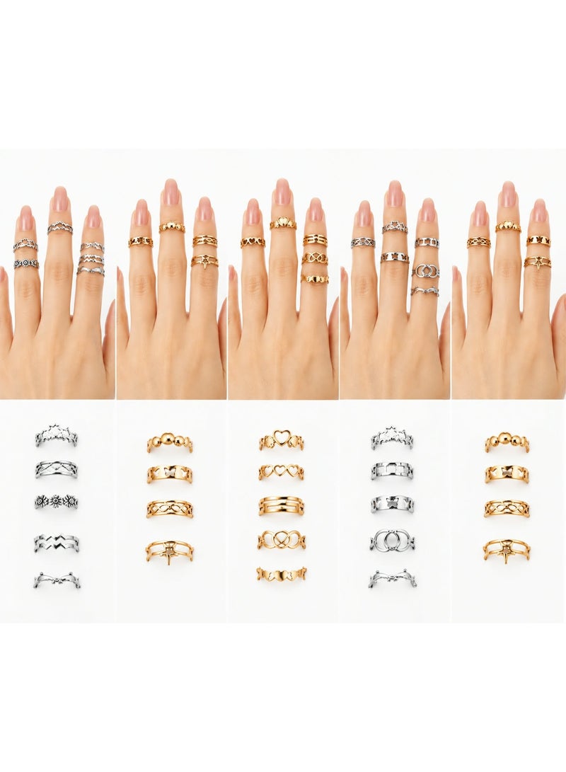 طقم خواتم عقلة نسائية متنوعة - 20 خاتم 4 كروت - Image 3