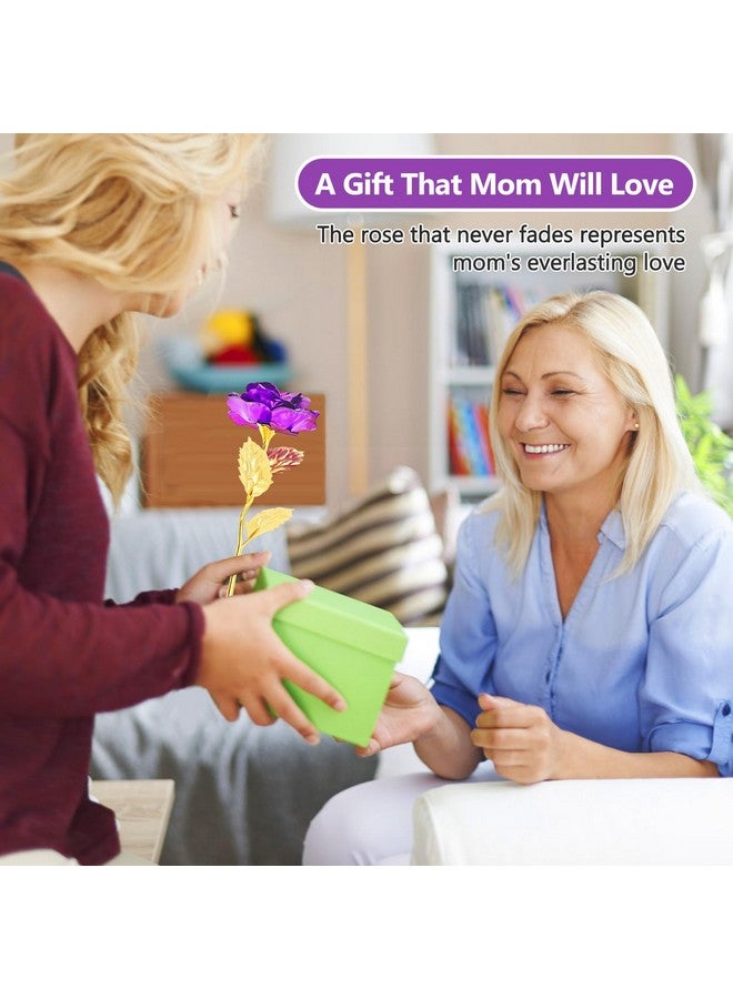 ALLOMN 24K Golden Rose, Artificial Rose Flower Gifts For Her With Luxury Gift Box Great Gift Idea For Valentine'S Day, Mother'S Day, Birthday, Anniversary (Purple) - Image 4