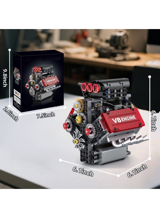 V8 Engine Assembly Kit Functional Engine Model Set, Complete DIY Engine Building Kit, for Car Enthusiasts Educational Toy for Kids and Adults, Model Engine Assembly Experience - Image 2