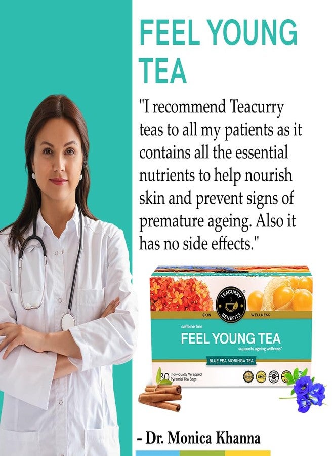 TEACURRY Anti Ageing Tea - 50 Gms Loose Tea | Anti Aging for Skin Tightening and Glowing Radiant Skin | Anti Oxidant Rich to Reduce Wrinkles | 100% Natural Anti Aging Green Tea - Image 1