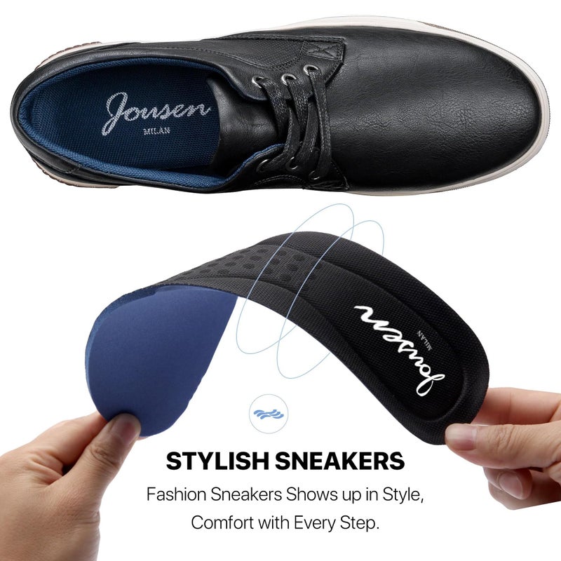 Jousen Men's Casual Shoes Memory Foam Mens Fashion Sneakers Business Dress Sneaker (A81Q06 Black 9) - Image 2