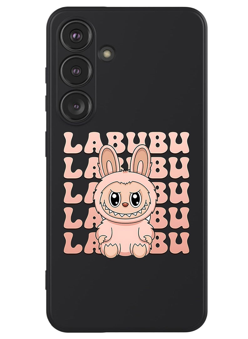 Theodor Protective Slim Fit Case Liquid Silicone Cover with Full Body Protection Anti-Scratch Shockproof Case For Samsung Galaxy S24 (Black) Labubu (8) - Image 1