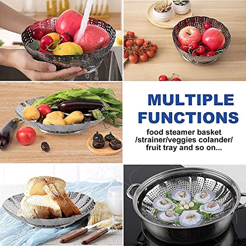 Famous Quality Vegetable Steamer Basket, Premium Stainless Steel Veggie Steamer Basket - Folding Expandable Steamers to Fits Various Size Pot (6" to 10.5") - Image 4