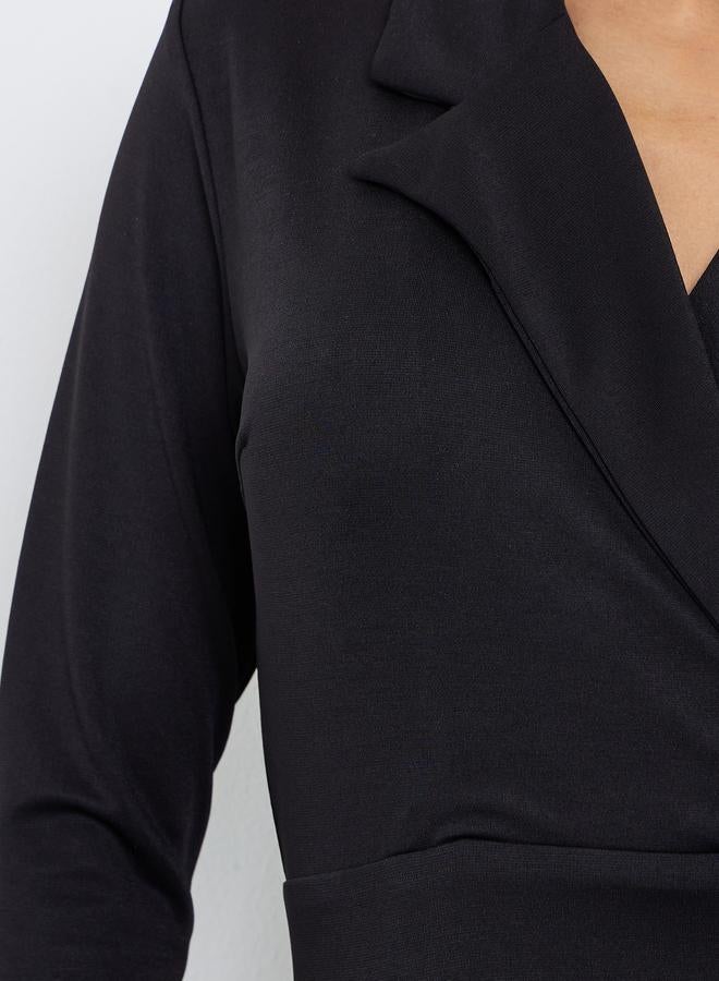 Styli Black Mermaid Hem Blazer Midi Dress - Image 4