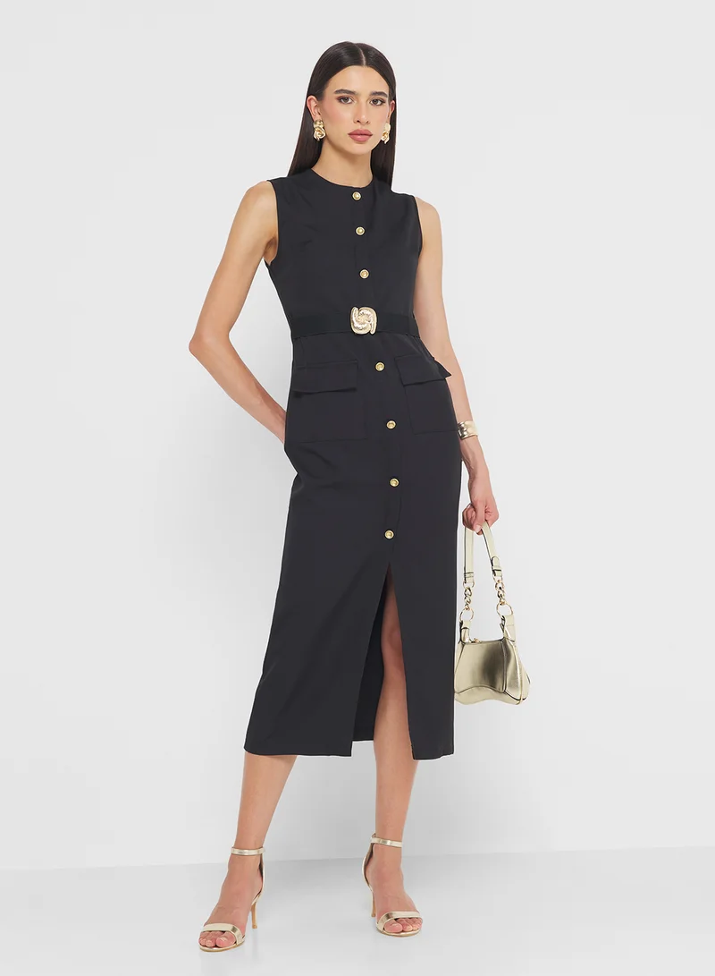 ELLA Belted Shift Dress