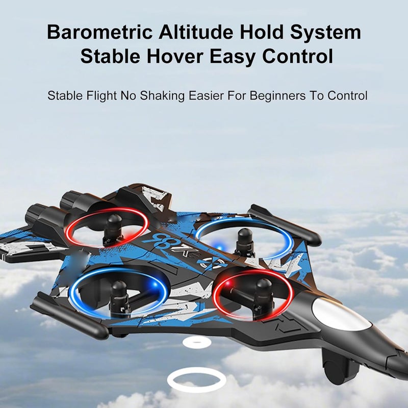 360 Flip LED Lights RC Airplane Remote Control Fixed Wing Aircraft 2.4G 3 Speed Modes Altitude Hold System for Beginners, Stable Hovering Easy Control (Blue) - Image 5