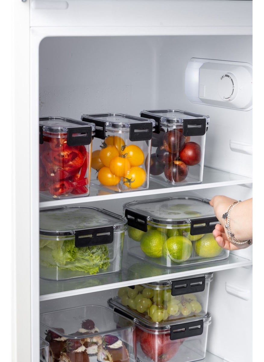 Nandy Home 9 Piece Set Rectangular Clear Storage Box Set with Lock Lid - 375-900-17000ML  - Image 3