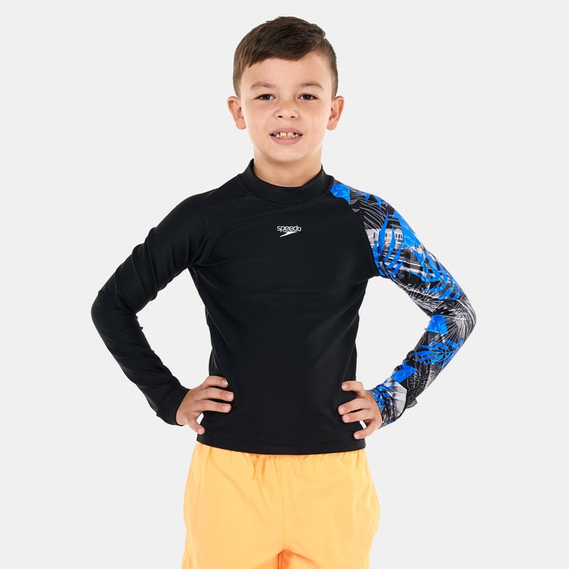 speedo Kids' Printed Long Sleeve Rashguard - Image 1
