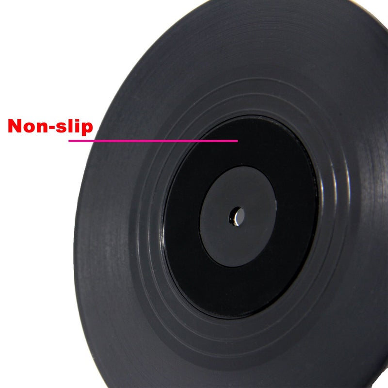 DuoMuo Coaster Vinyl Record Disk Coasters for Drinks - Tabletop Protection Prevents Furniture Damage (6 PCS Vinyl) - Image 4