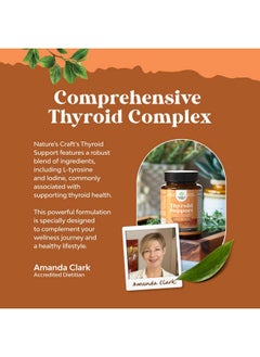 Natures Craft Herbal Thyroid Support Complex - Iodine Thyroid Supplement with L Tyrosine Bladderwrack Kelp Selenium and Ashwagandha - Mood Enhancer Energy Supplement for Thyroid Health - 120 Halal Capsules  - Image 3