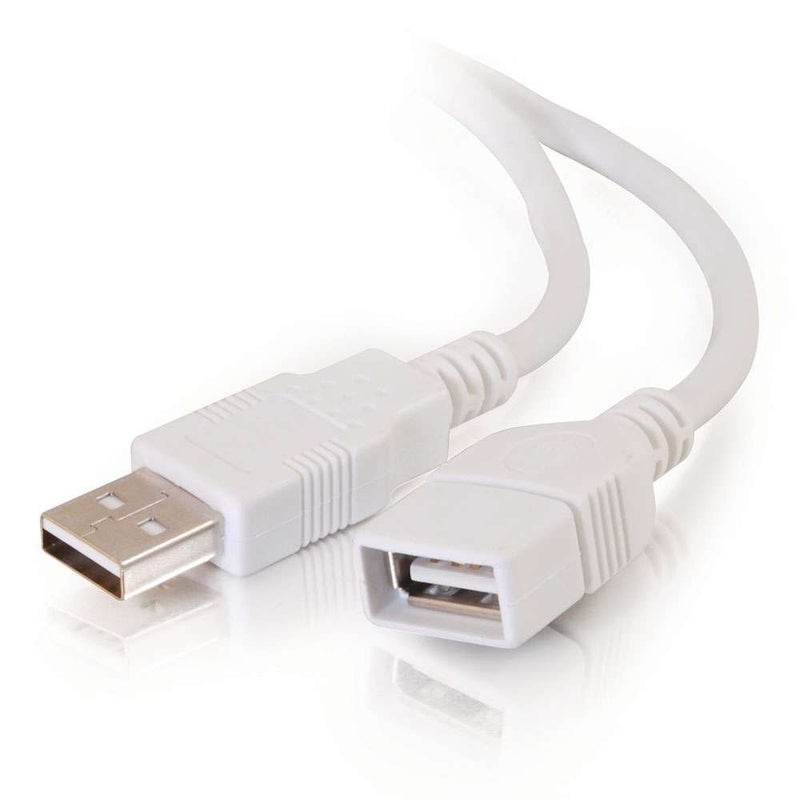 C2G/Cables to Go 19003 1m USB 2.0 A Male to A Female Extension Cable - White (3.3ft) - Image 1