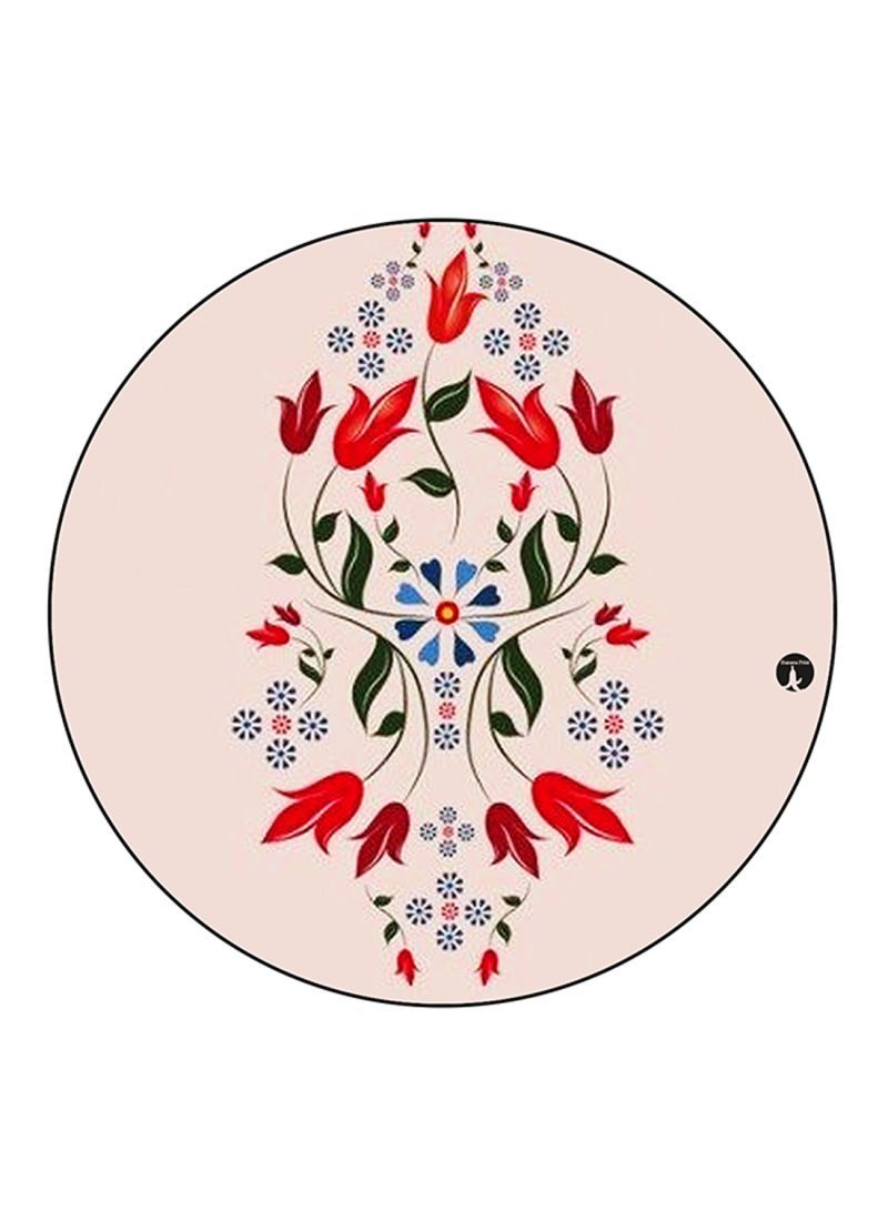 Flowers Printed Mouse Pad Round  Multicolour