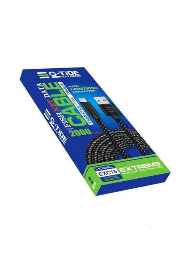 جي تايد إكستريم كابل شحن لايتنينغ أسود/فضي - Image 3