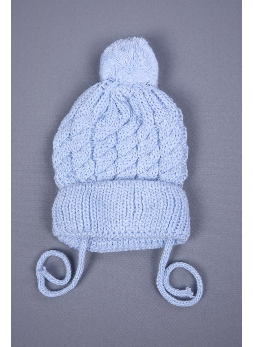 Baby Hola Babyhola Knitwear with Pompom and Tie-up Baby Girl and Boy Newborn 0-3 Months Beanie 0946-1  - Image 1