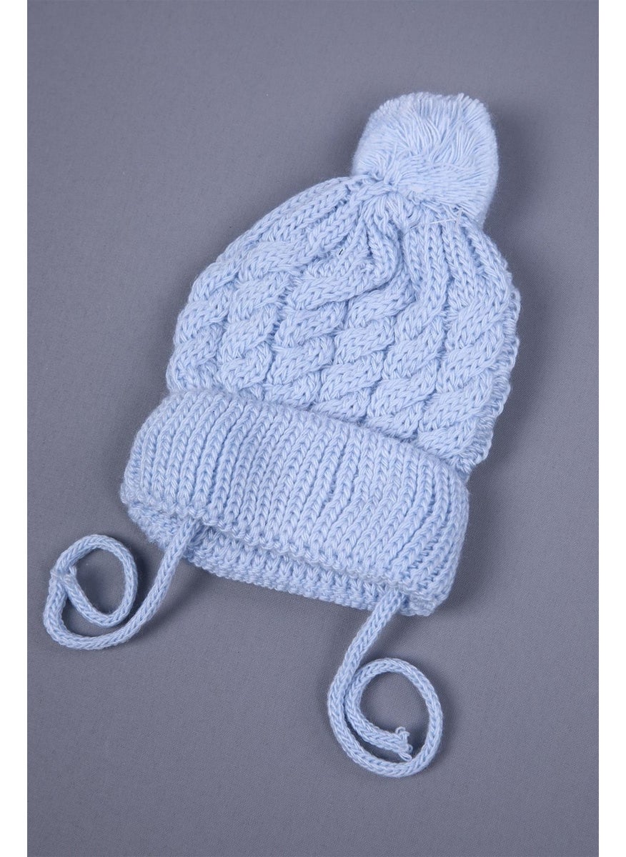Baby Hola Babyhola Knitwear with Pompom and Tie-up Baby Girl and Boy Newborn 0-3 Months Beanie 0946-1  - Image 2