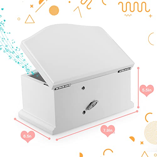 Jozen Gift Wooden Ballerina Medium White Musical Jewelry Box with Mirror and Lock for girls，Kid's Jewelry Storage Music Box,Gifts for Christmas,Birthday and all Holidays - Image 4