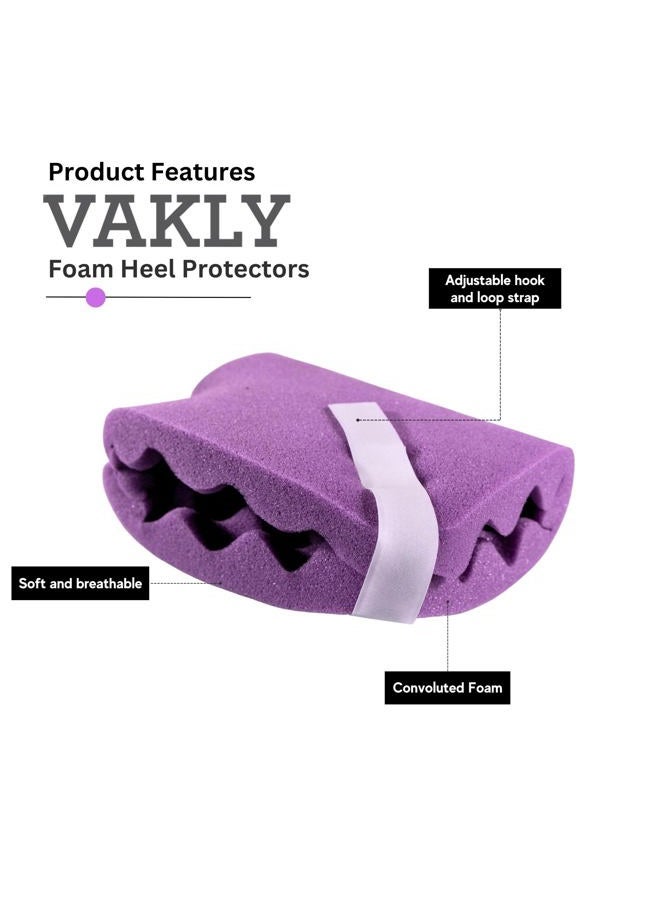 Vakly Convoluted Foam Heel Protectors Eggcrate Cushion Pillow Protector to Relieve Pressure from Sores and Ulcers, Purple, 1 Pair (Pack of 1) - Image 2