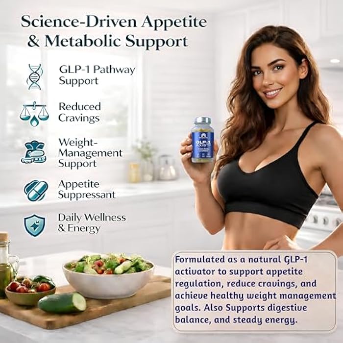 GLP-1 AXIS | Appetite Suppressant for Weight Loss & Natural GLP-1 Supplement for Weight Management, Odorless 8 in 1 Formula with Berberine & Green Tea Extract for Daily Energy Focus, Vegan, 90 Caps - Image 3