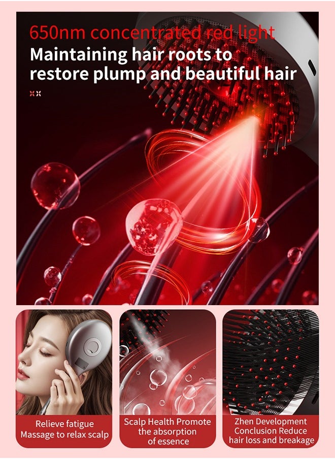 Generic Professional SPA Wireless Hair Massager Comb - 6000 RPM Scalp Care, Hydrating Mist, Type-C Fast Charging & LCD Display for Stress Relief & Healthy Hair (Grey)  - Image 4