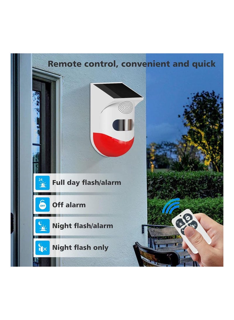 Excefore Security Solar Strobe Alarm Light with Motion Sensor Outdoor Alarm Siren with Remote Controller 120db Sound Light Waterproof for Home,Farm,Yard  - Image 3