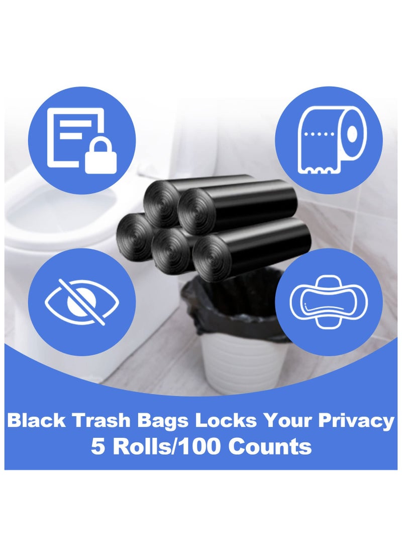 HaHaHai Garbage Bags 5 Gallon 100 Counts, Handle Tie Large Capacity  Plastic Trash Bags Good Toughness, No Water Leakage, for Office, Kitchen, Bedroom Waste Bin, Wastebasket Bags(Black) - Image 4