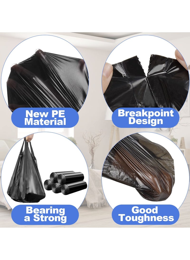 HaHaHai Garbage Bags 5 Gallon 100 Counts, Handle Tie Large Capacity  Plastic Trash Bags Good Toughness, No Water Leakage, for Office, Kitchen, Bedroom Waste Bin, Wastebasket Bags(Black) - Image 3